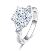 Bague en argent Sterling 925 Etoilelier Zircon Asscher Cut Simulation diamant S925